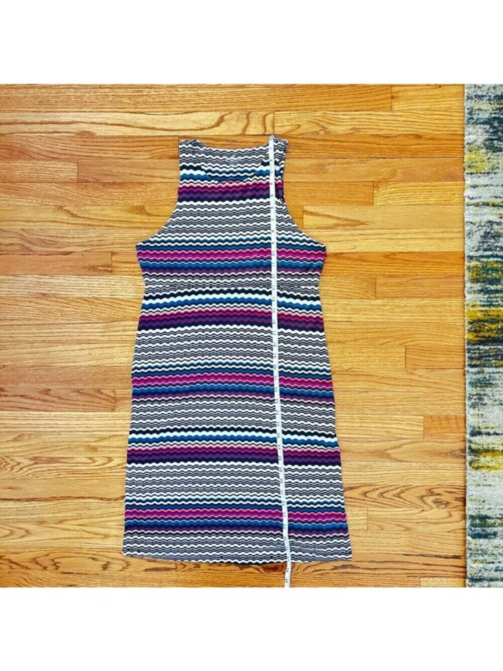 Athleta Women Sz M Dress Santorini Midi Stripe Travel Euro Summer Coastal Beach - Picture 10 of 10